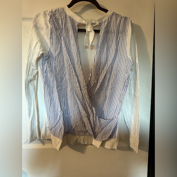 LOFT Blue and White Striped Blouse - Picture 1 of 4